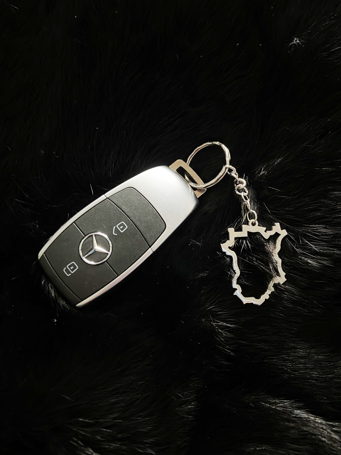 'Map of Chechnya' Keychain Stainless Steel