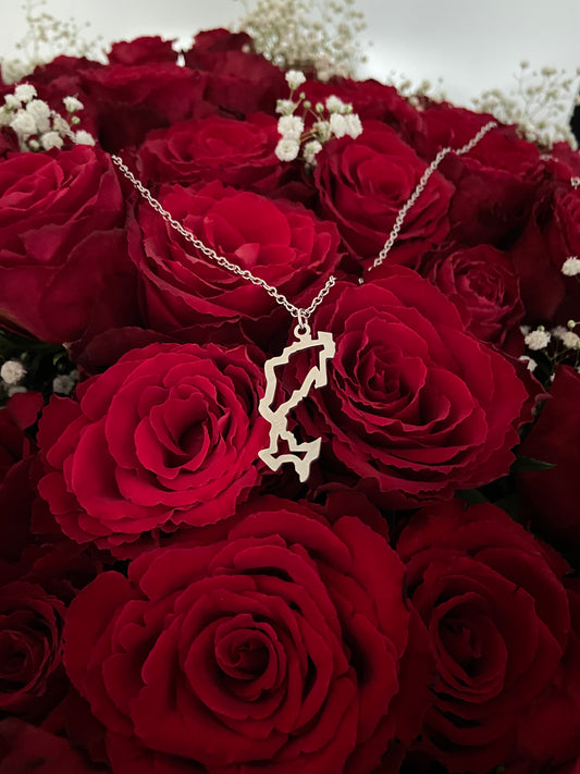 'Map of Ingushetia' Necklace Stainless Steel