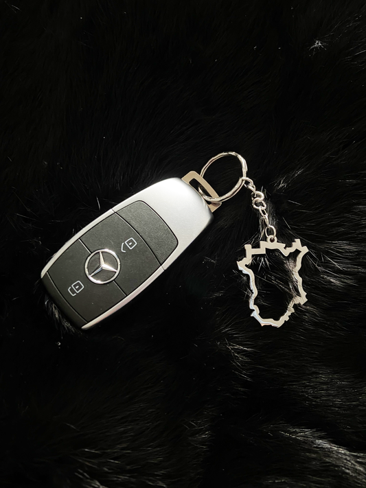 'Map of Chechnya' Keychain Stainless Steel
