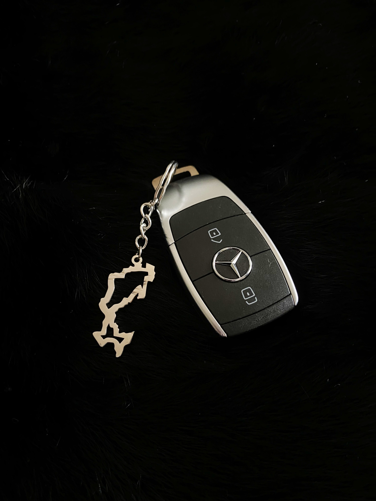 'Map of Ingushetia' Keychain Stainless Steel